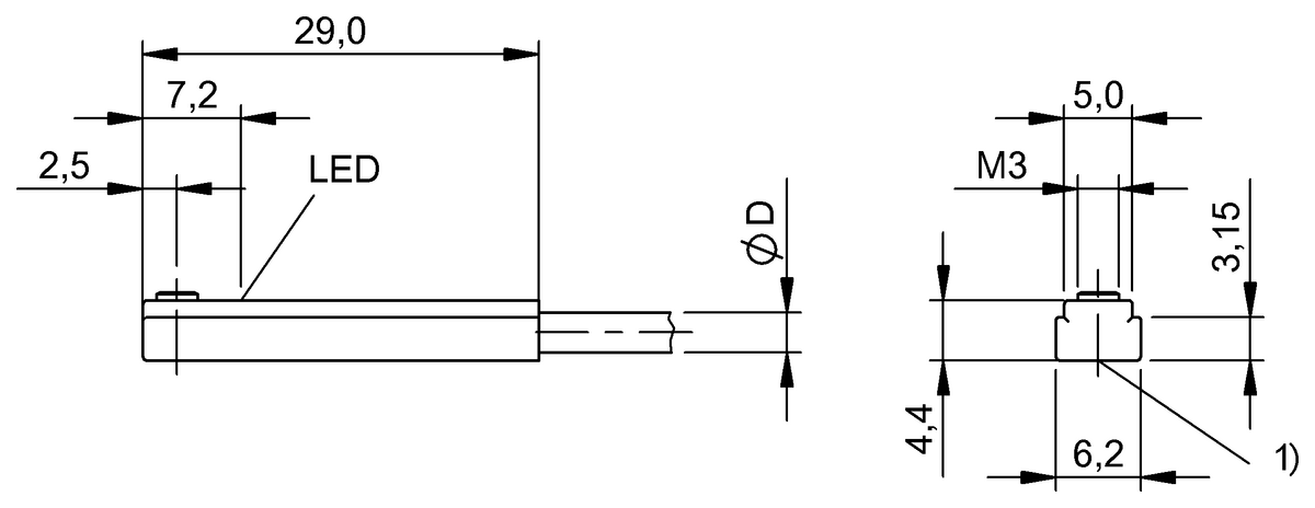 Cylinder sensors for multiple slot shapes