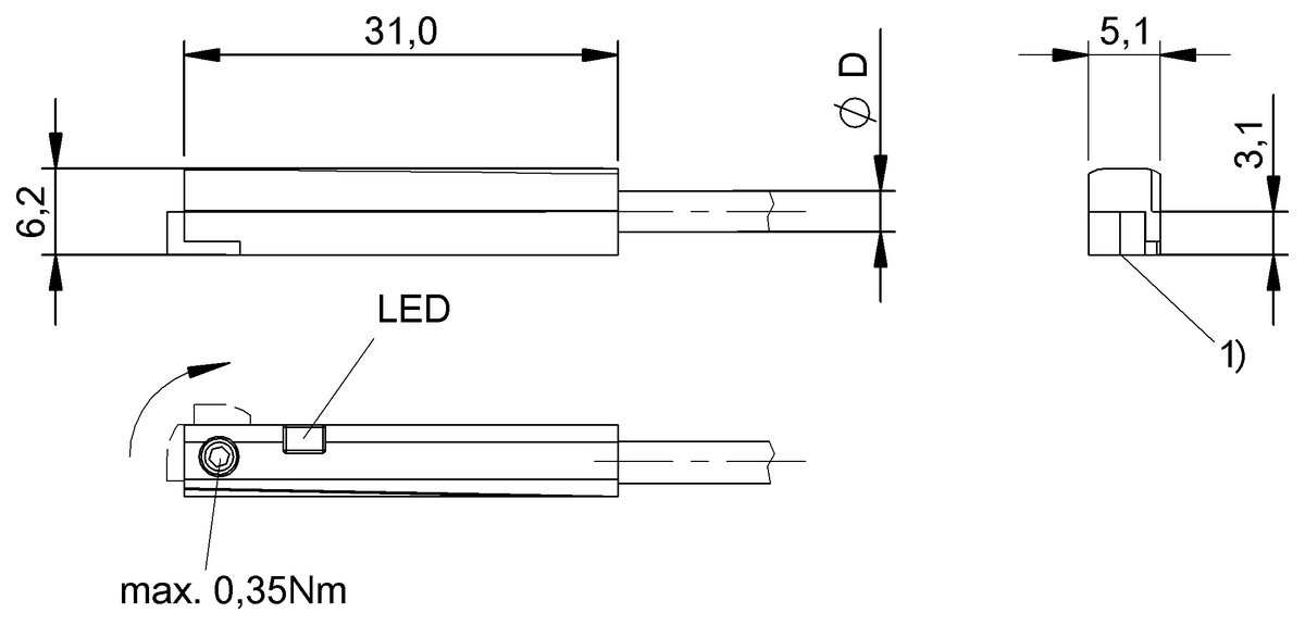 Cylinder sensors for multiple slot shapes