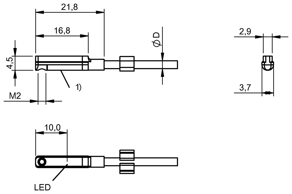 Cylinder sensors for multiple slot shapes