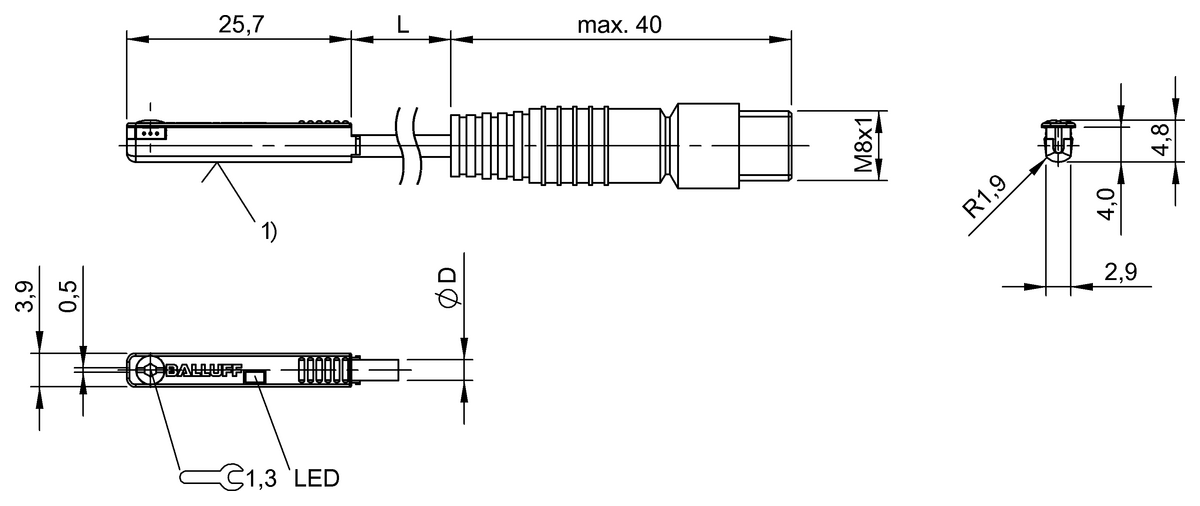 Cylinder sensors for multiple slot shapes