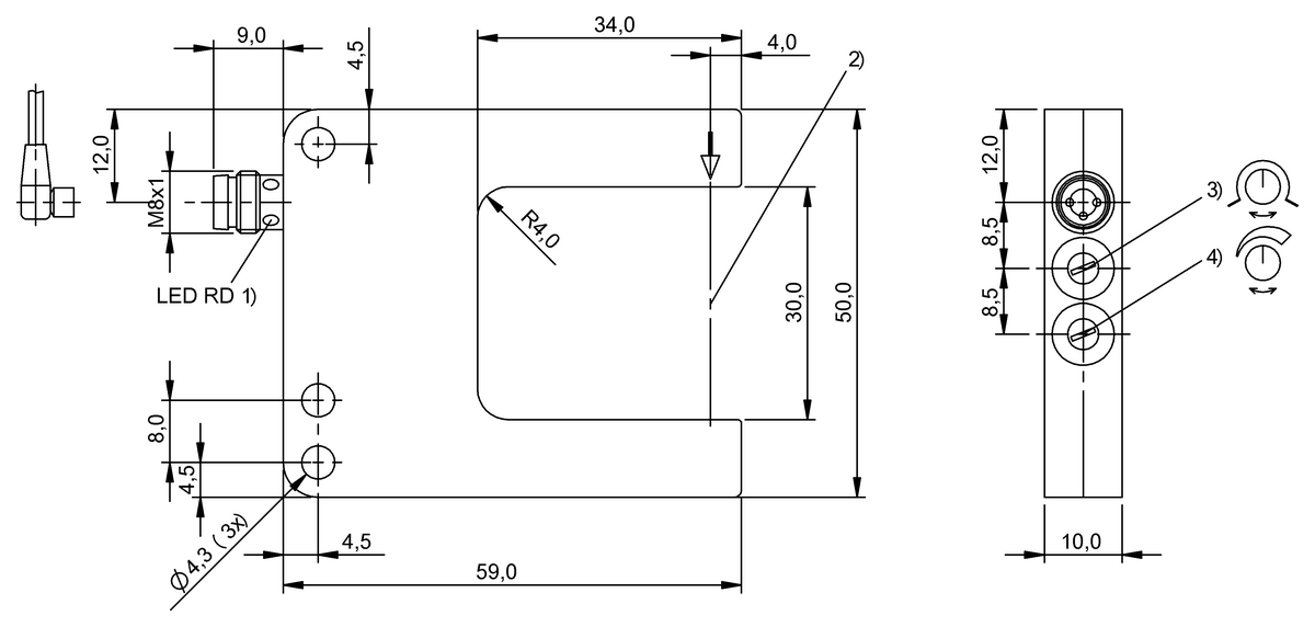 Fork sensors and angle sensors