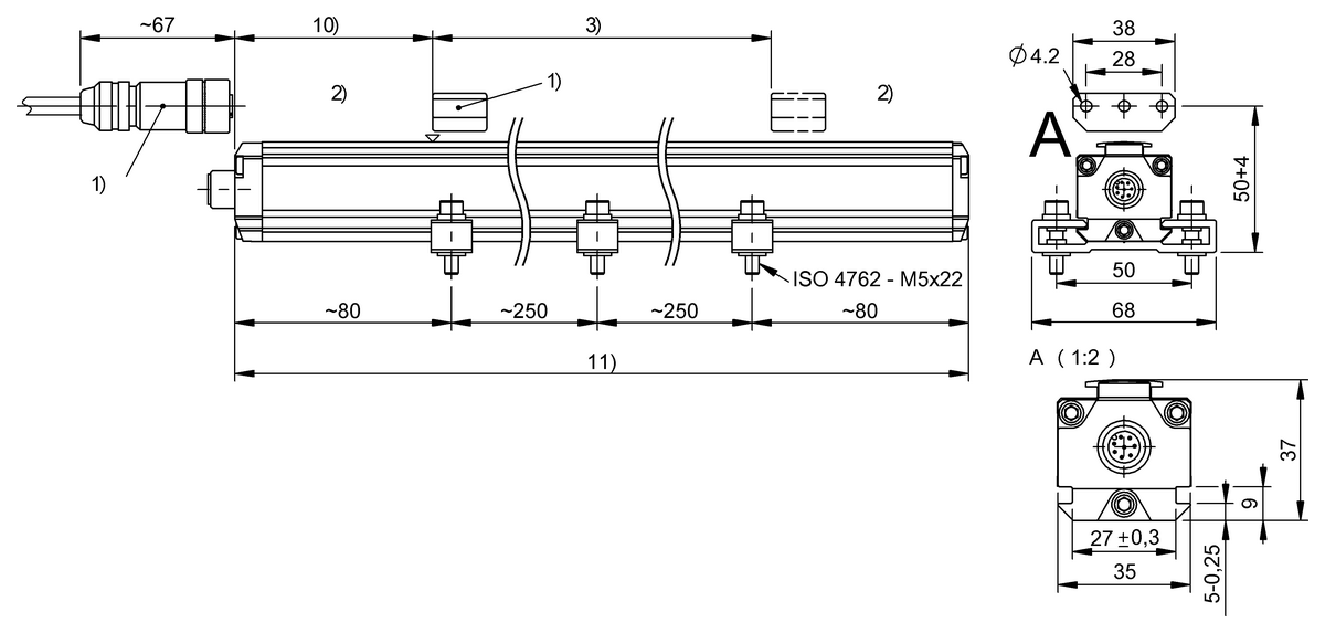 Magnetostrictive linear position sensors in profile design