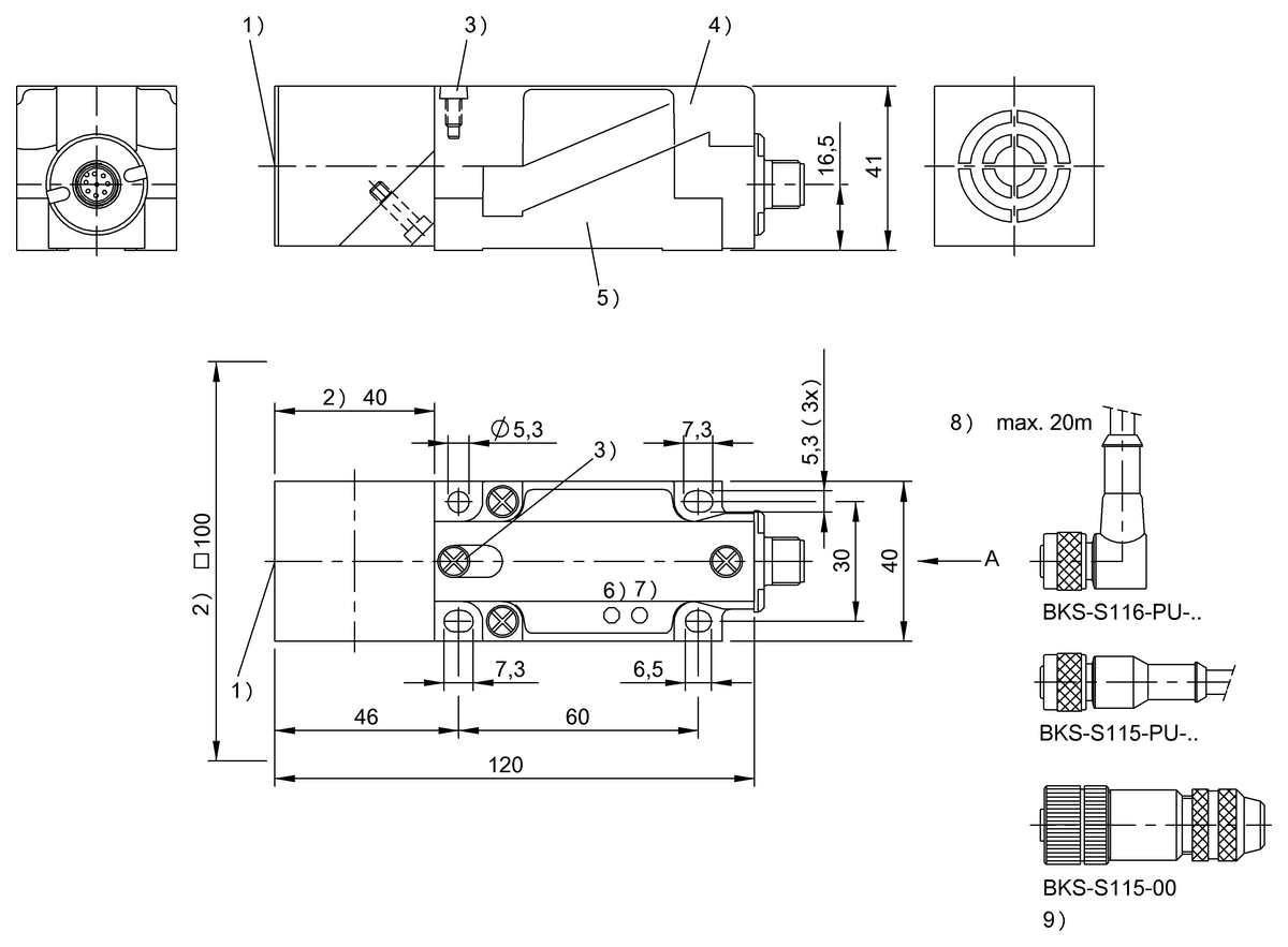 LF read/write heads (125 kHz) with integrated processor unit