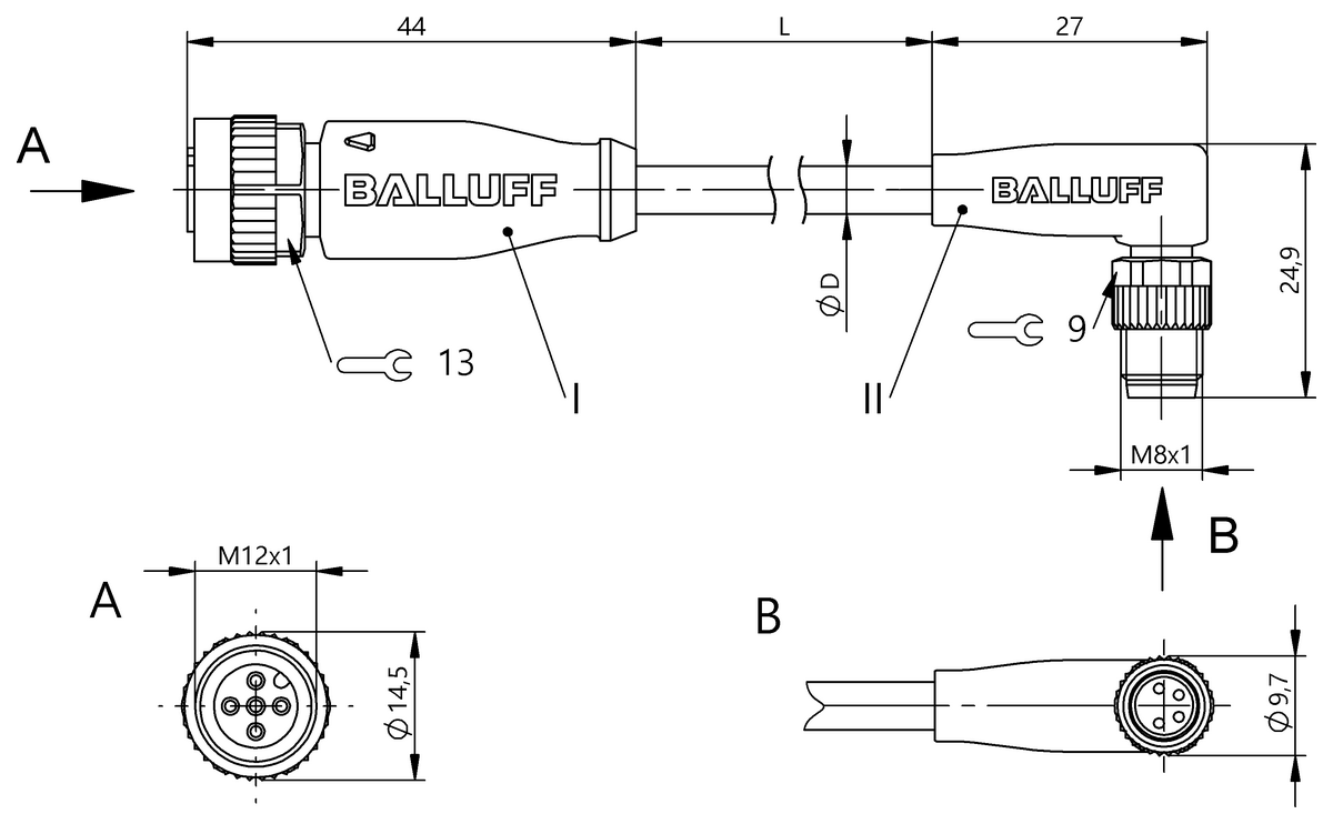 Double-ended cordsets