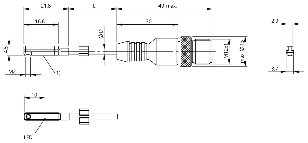 Cylinder sensors for multiple slot shapes