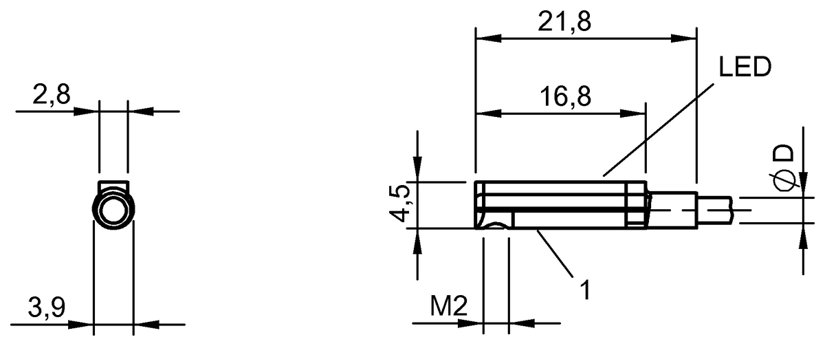 Cylinder sensors for multiple slot shapes