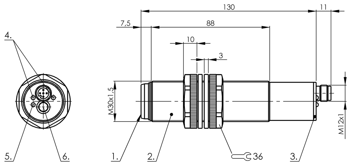 Ultrasonic sensors with analog output or digital output