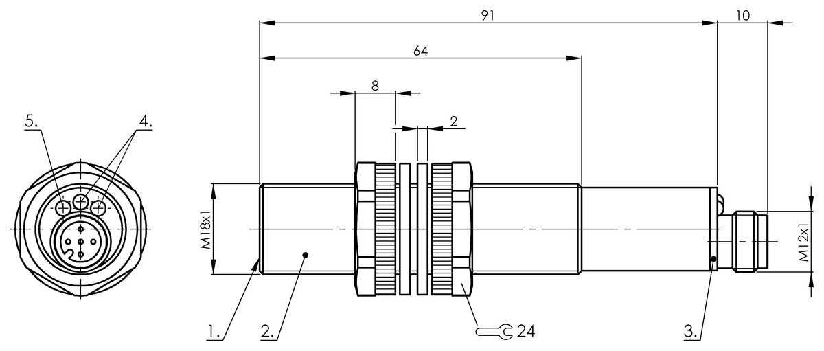 Ultrasonic sensors with analog output or digital output