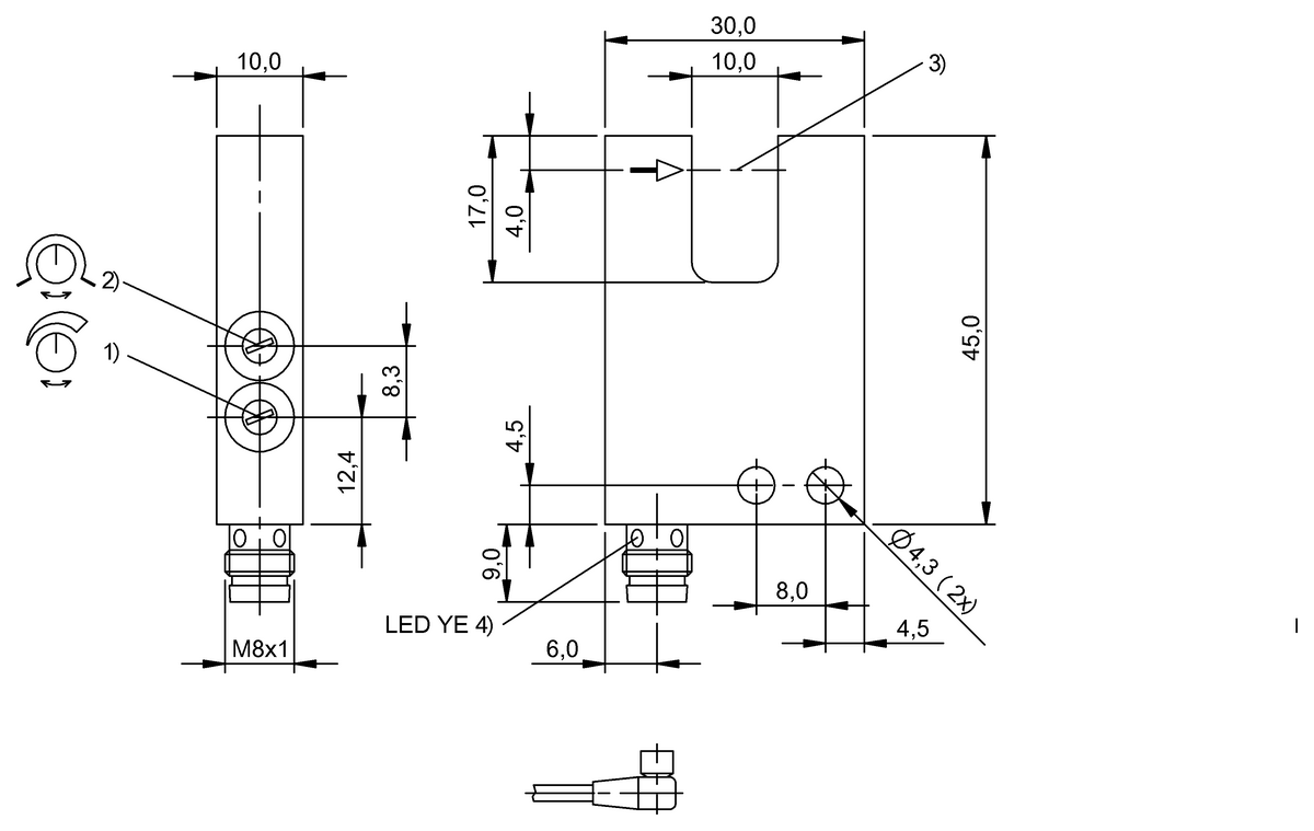Fork sensors and angle sensors