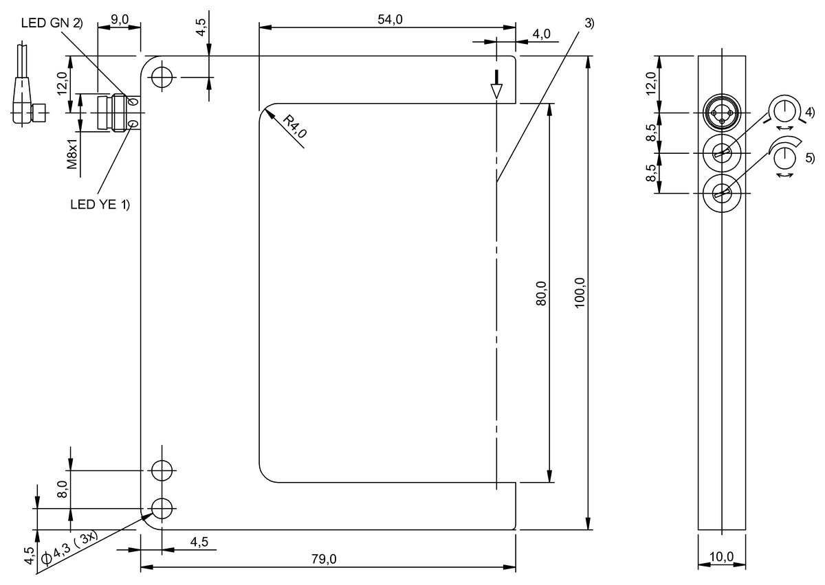 Fork sensors and angle sensors