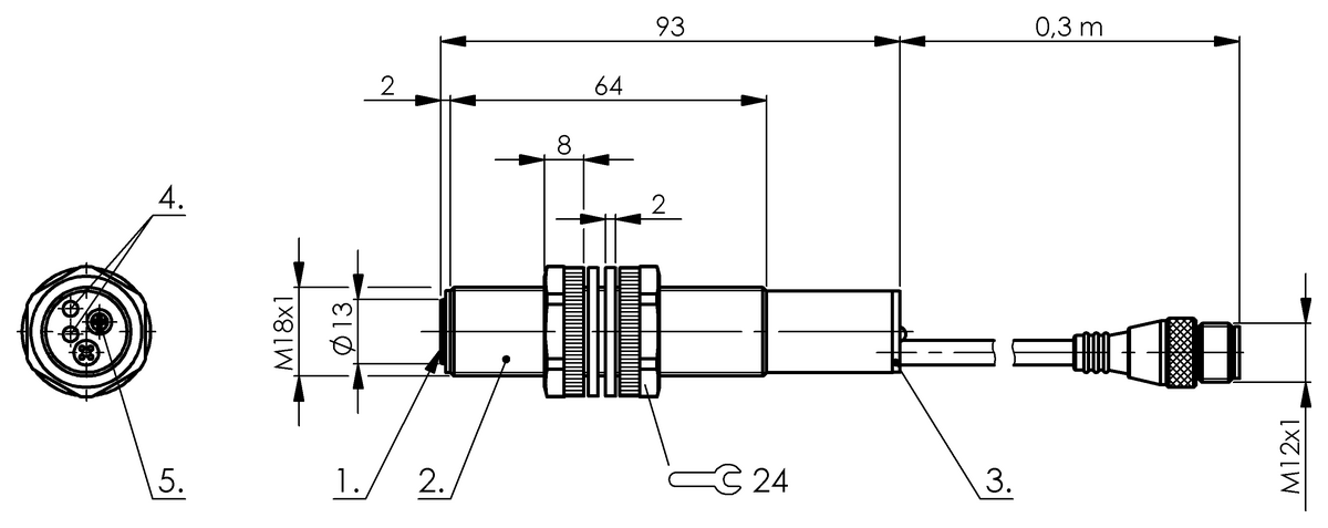Ultrasonic sensors with analog output or digital output
