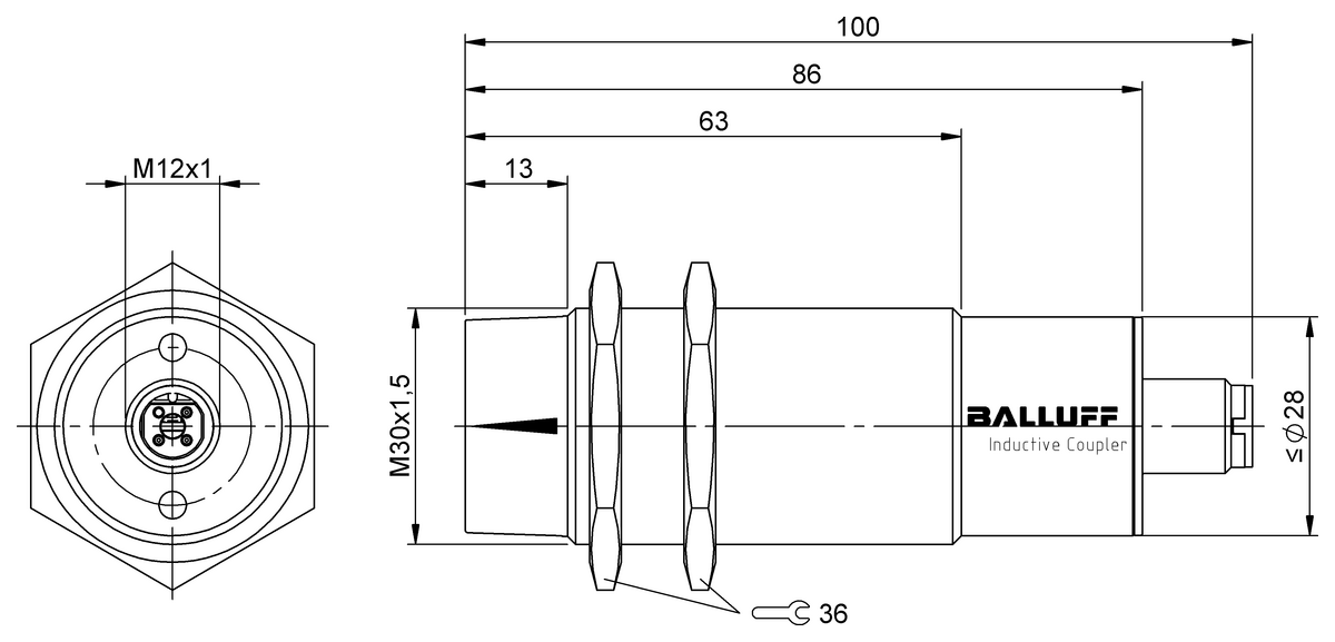 Inductive couplers for contactless energy and signal transmission