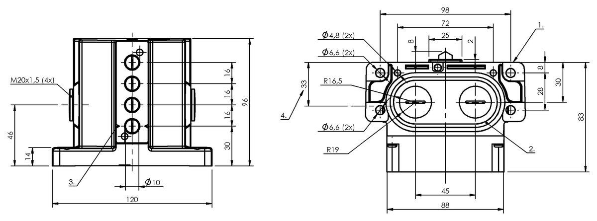 Mechanical multiple position limit switches with safety switch positions
