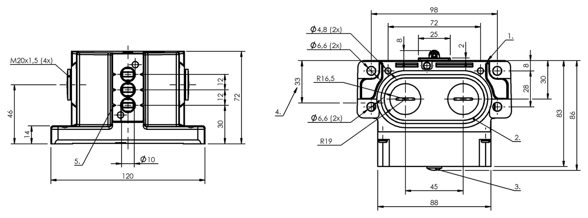 Mechanical multiple position limit switches with safety switch positions