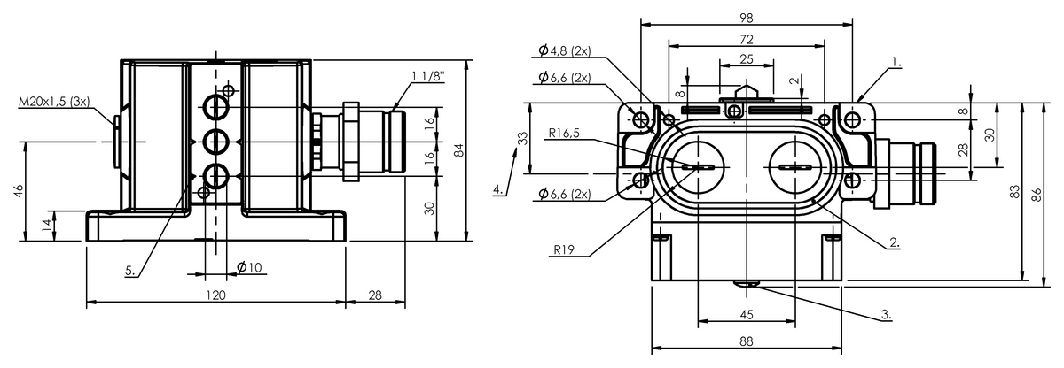 Mechanical multiple position limit switches with safety switch positions