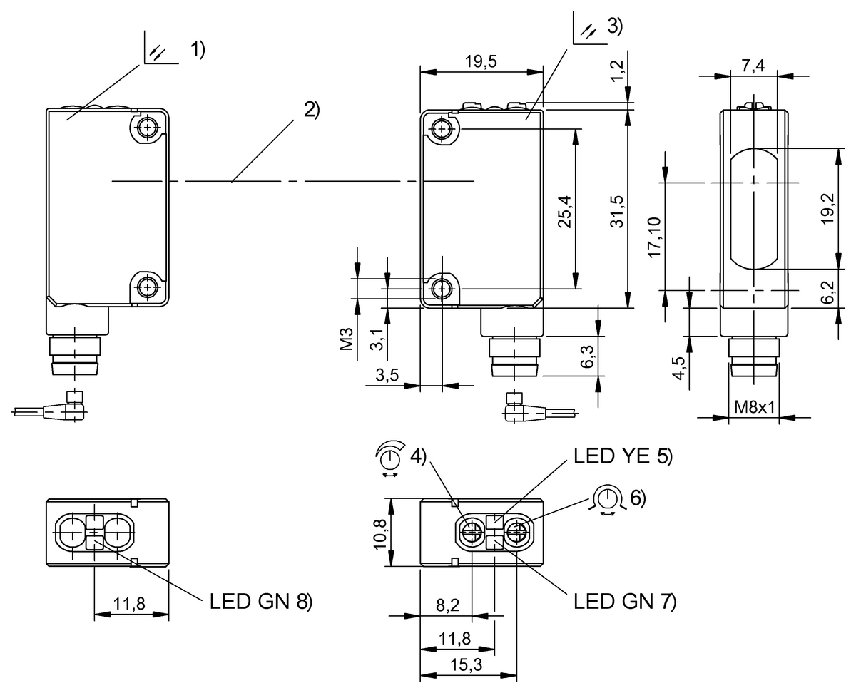 Through-beam sensors
