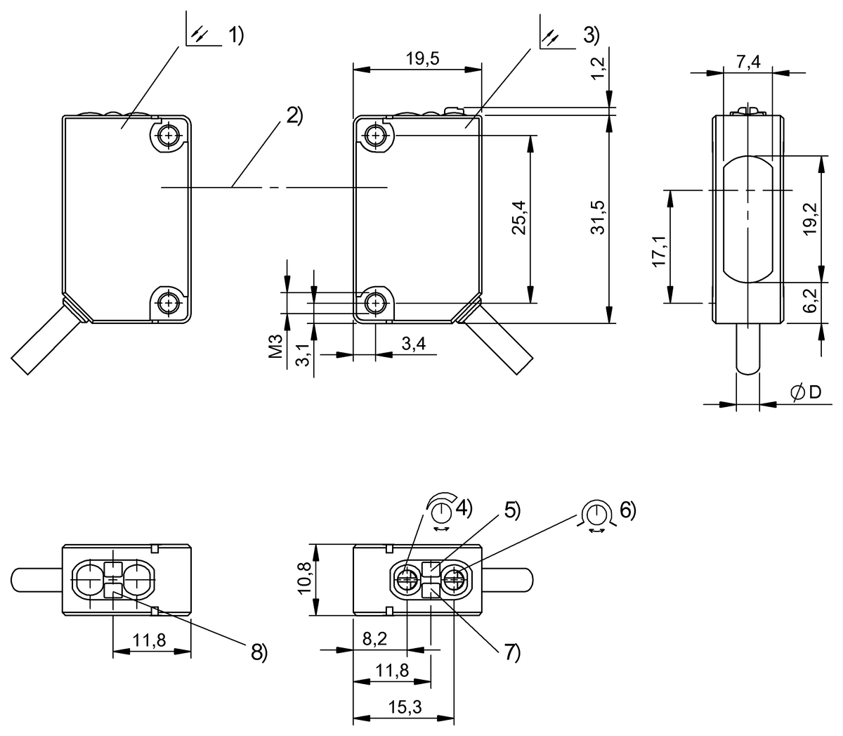 Through-beam sensors