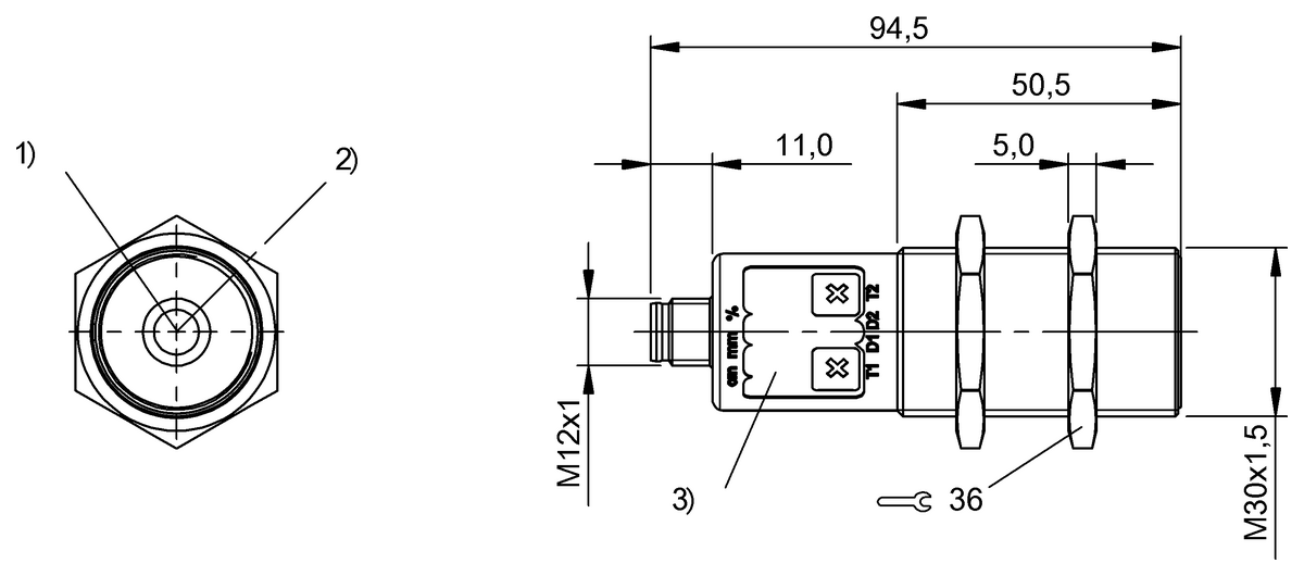 Ultrasonic sensors with analog output or digital output