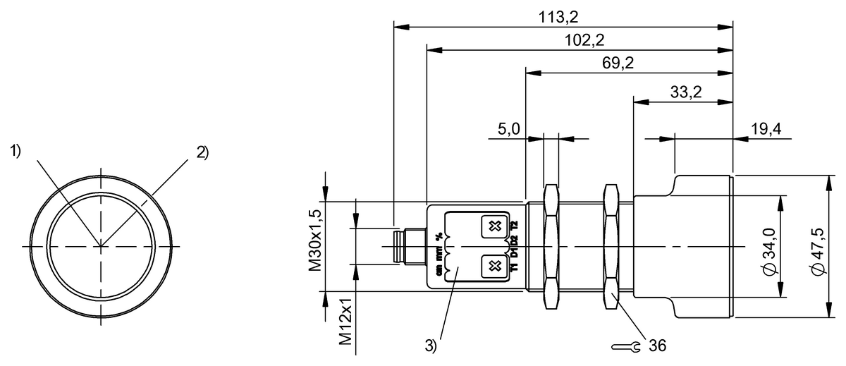 Ultrasonic sensors with analog output or digital output