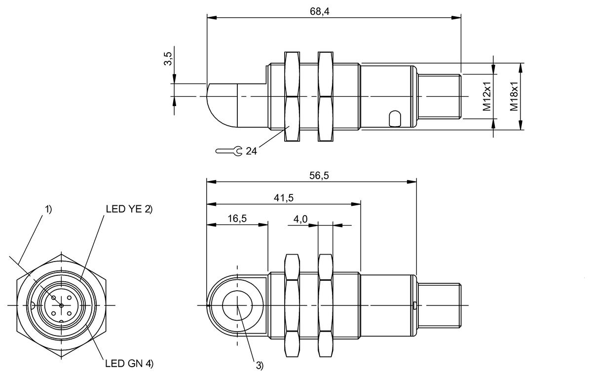 Ultrasonic sensors with analog output or digital output