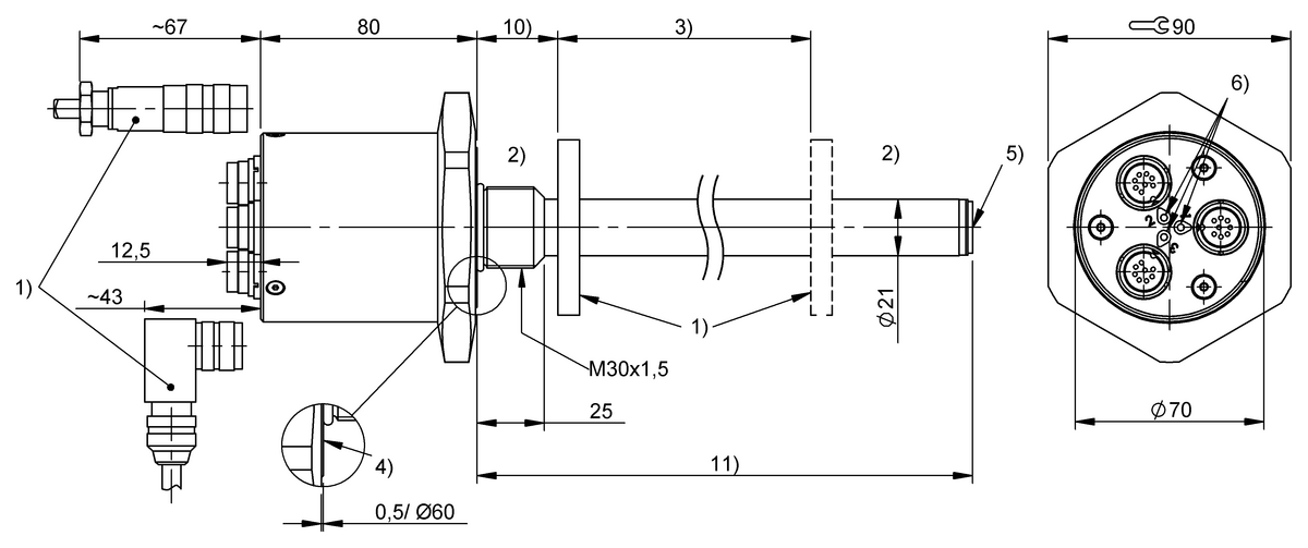 Redundant magnetostrictive linear position sensors