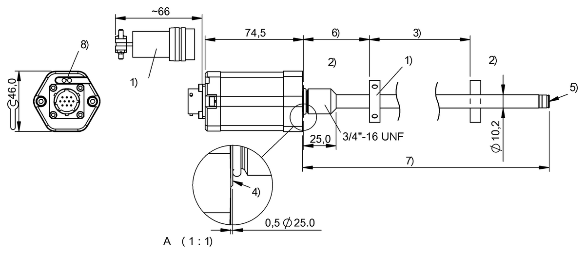 Magnetostrictive linear position sensors in rod design