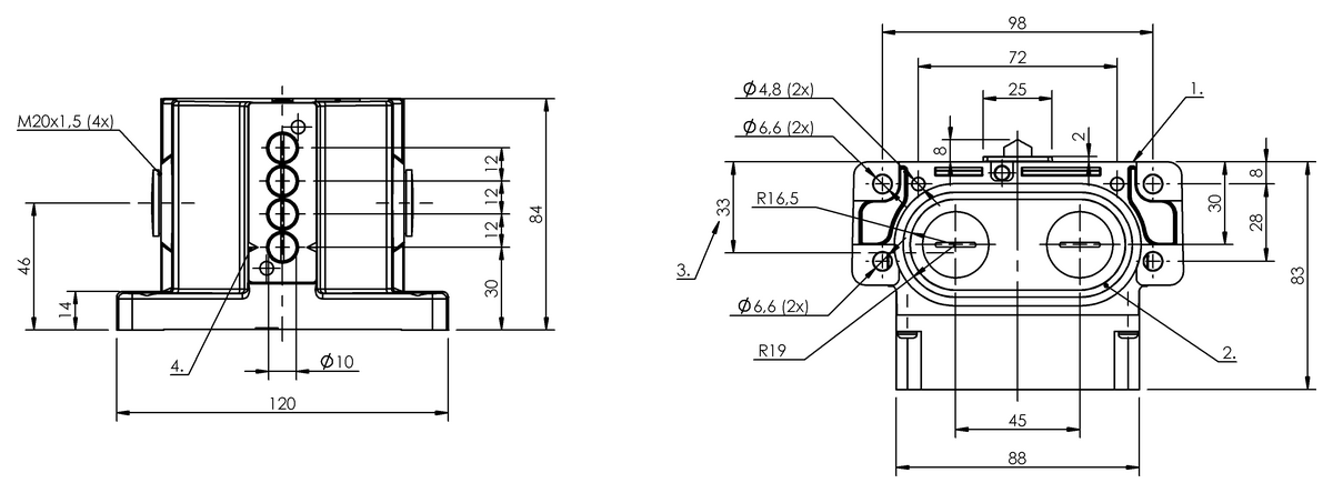 Mechanical multiple position limit switches with safety switch positions