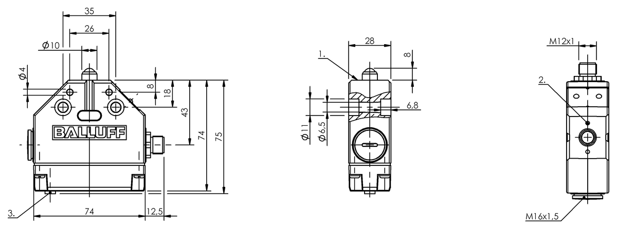 Mechanical single position limit switches with safety switch positions