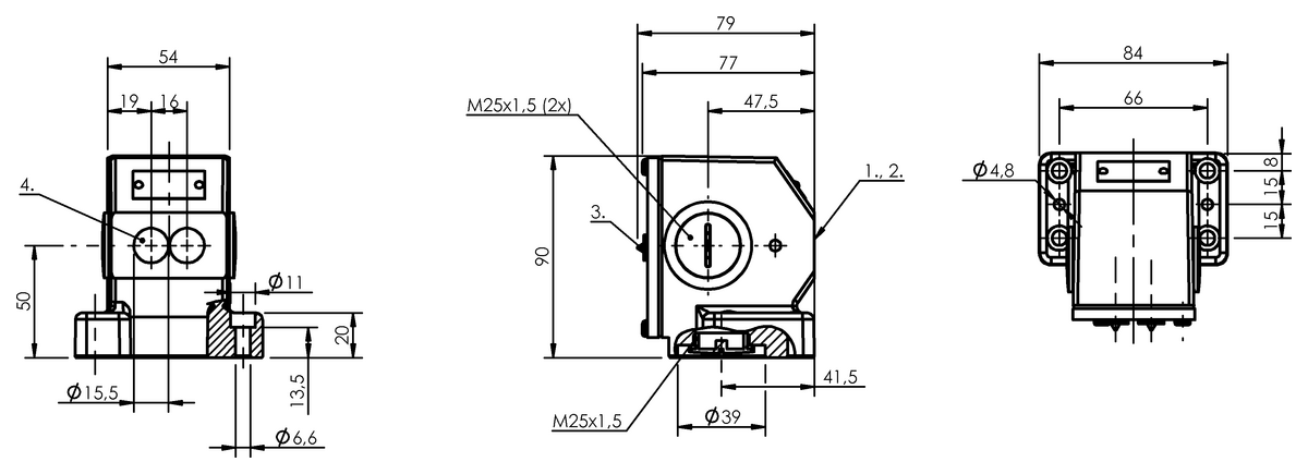 Inductive multiple position limit switches