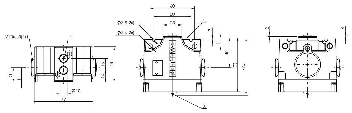 Inductive multiple position limit switches