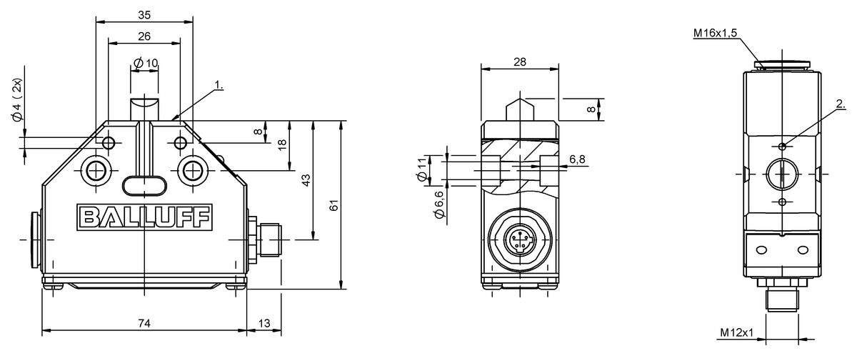 Mechanical single position limit switches with safety switch positions