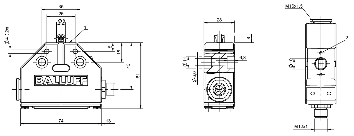 Mechanical single position limit switches with safety switch positions