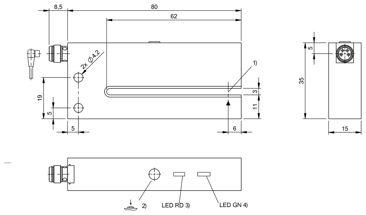 Fork sensors and angle sensors