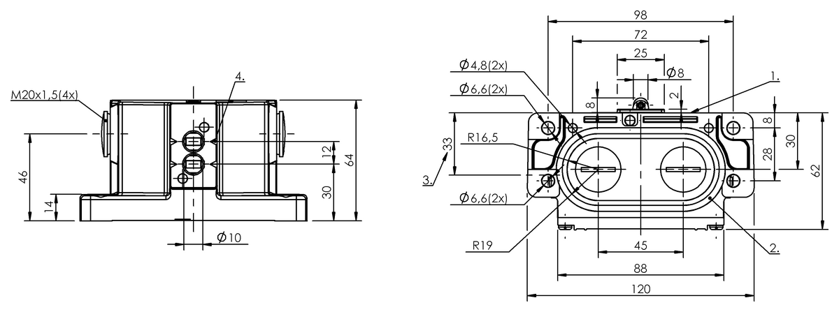 Mechanical multiple position limit switches with safety switch positions