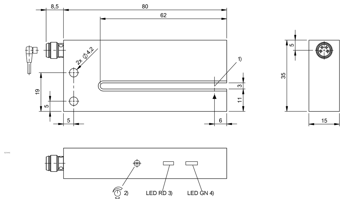 Fork sensors and angle sensors