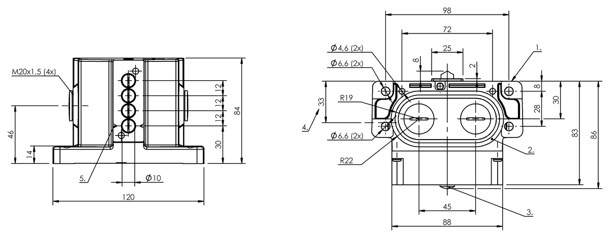 Mechanical multiple position limit switches with safety switch positions