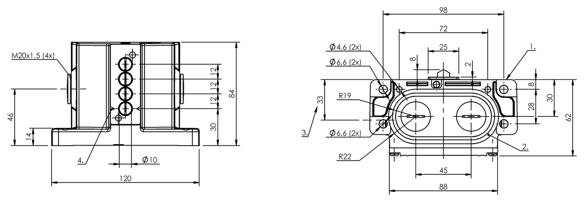 Mechanical multiple position limit switches with safety switch positions
