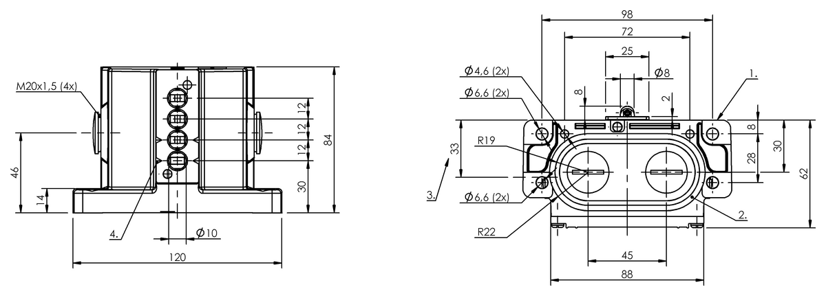 Mechanical multiple position limit switches with safety switch positions