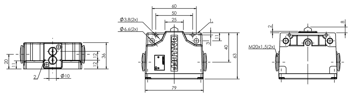 Mechanical multiple position limit switches with safety switch positions