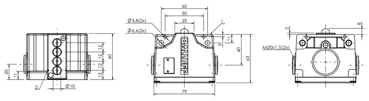 Mechanical multiple position limit switches with safety switch positions
