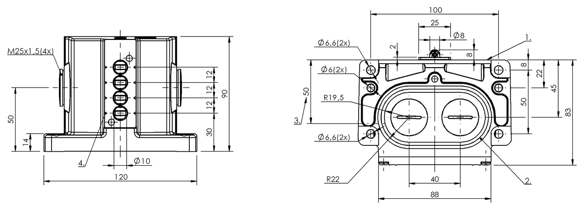 Mechanical multiple position limit switches with safety switch positions