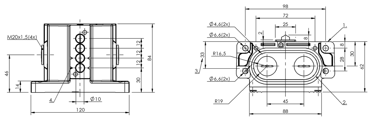 Mechanical multiple position limit switches with safety switch positions