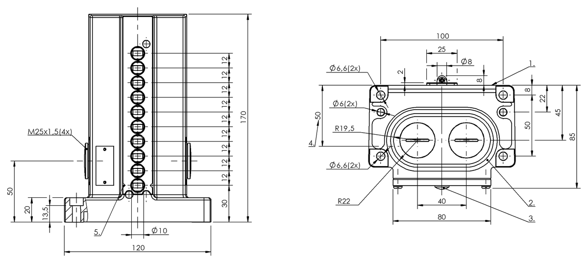 Mechanical multiple position limit switches with safety switch positions