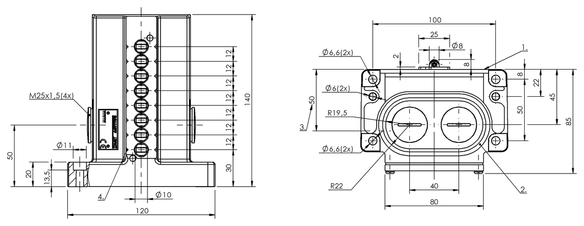 Mechanical multiple position limit switches with safety switch positions