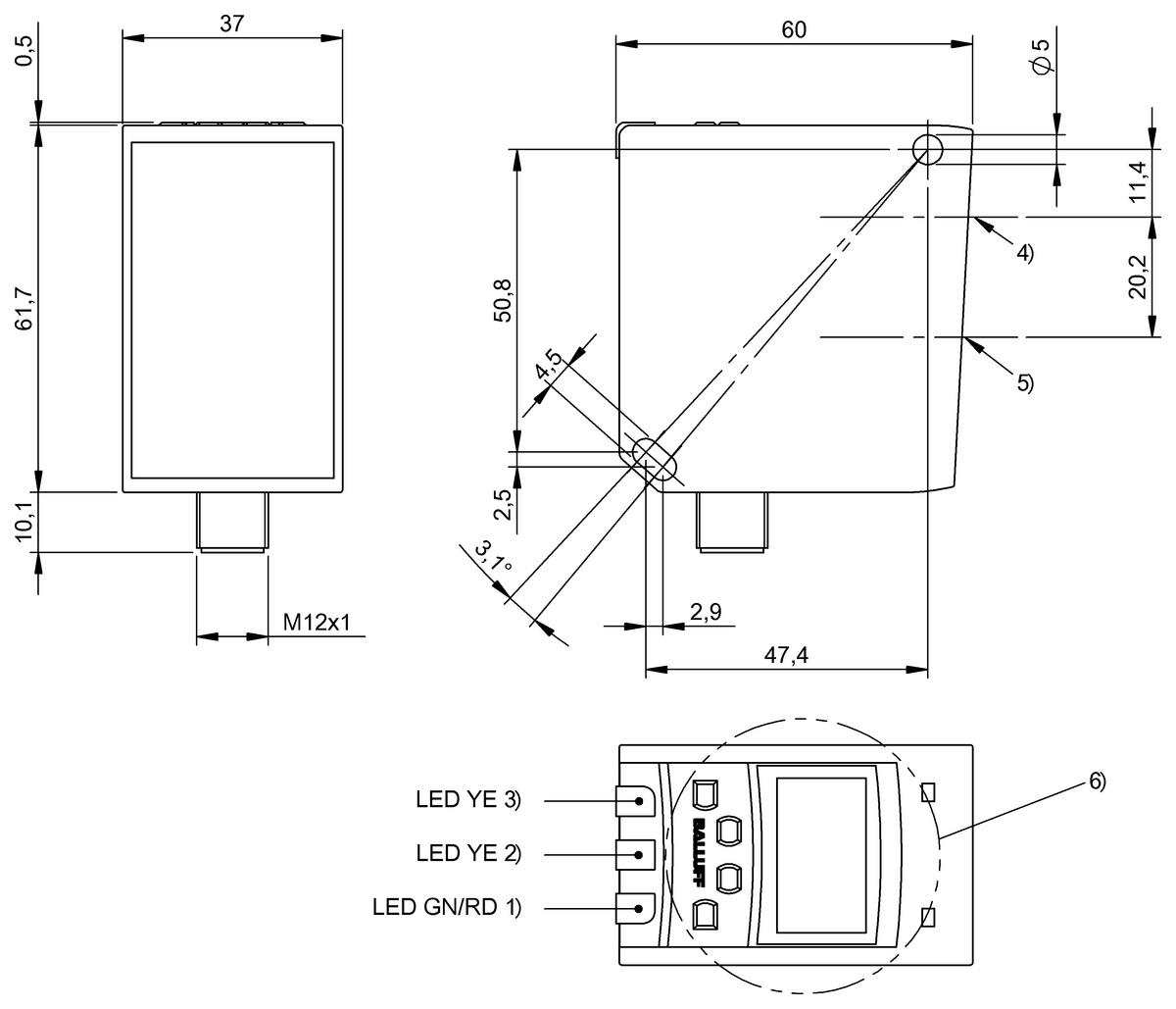 Photoelectric distance sensors