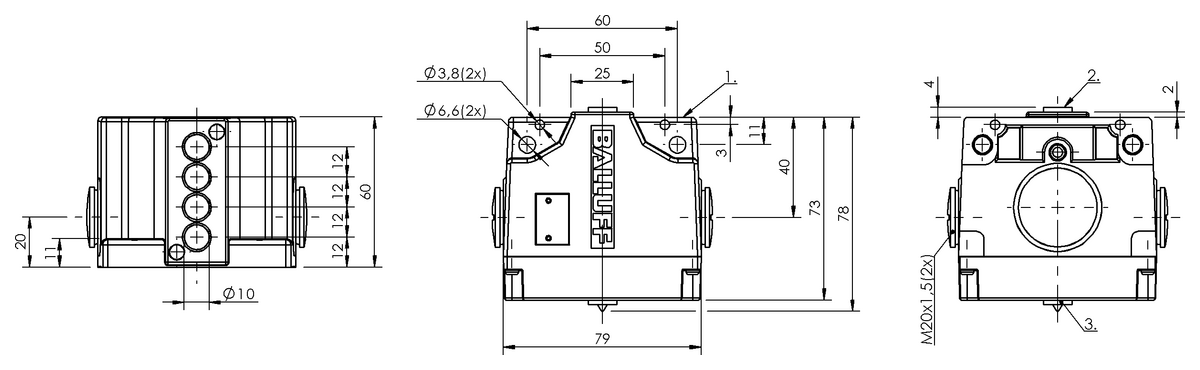 Inductive multiple position limit switches
