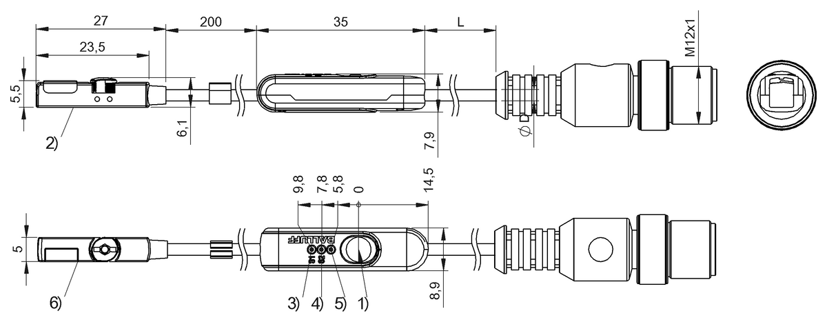 Cylinder sensors for multiple slot shapes