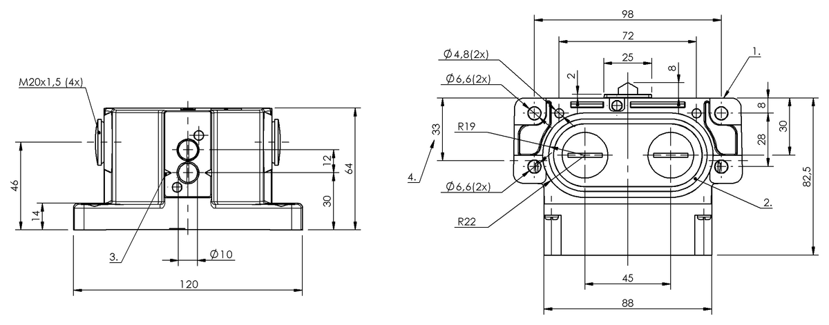 Mechanical multiple position limit switches with safety switch positions