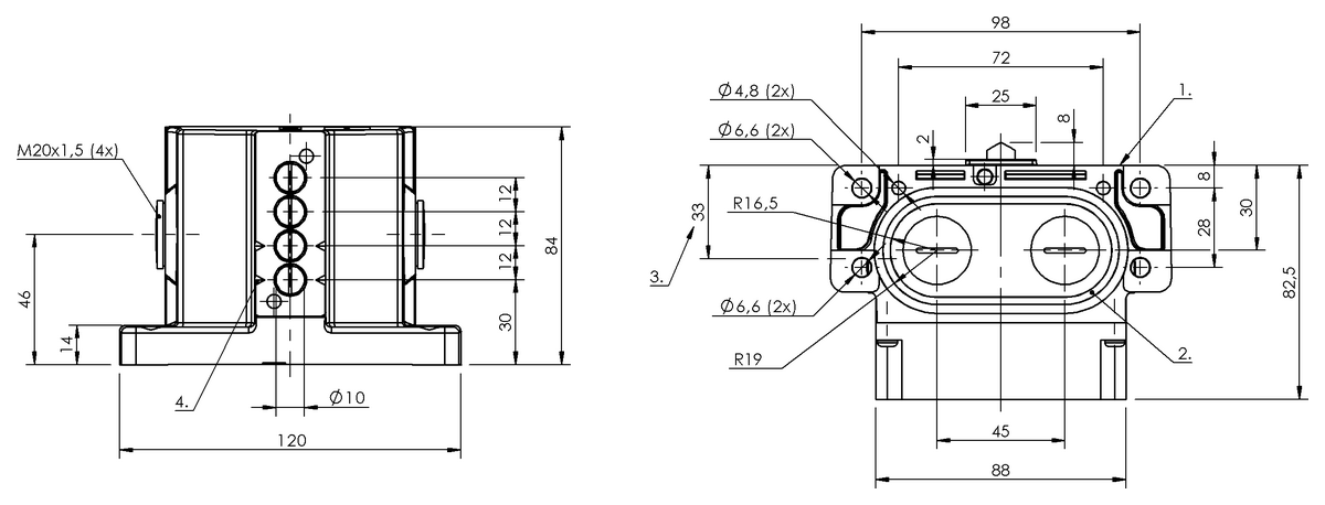 Mechanical multiple position limit switches with safety switch positions