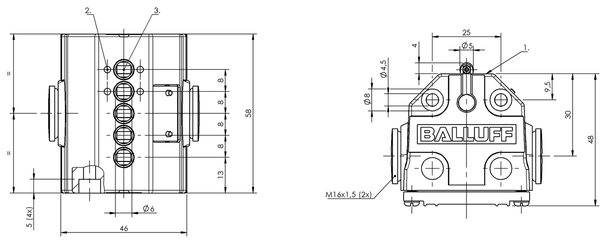 Mechanical multiple position limit switches with safety switch positions